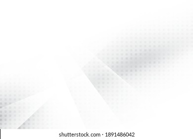 Abstract geometric white and gray color background with halftone effect. Vector, illustration.