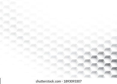 Abstract geometric white and gray color background, hexagonal pattern. Vector, illustration.