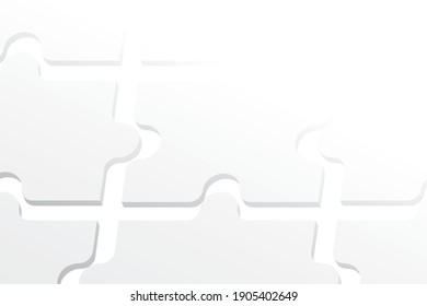Abstract geometric white and gray color background, jigsaw pattern. Vector illustration.
