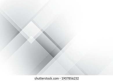 Resumen del fondo geométrico de color blanco y gris. Ilustración vectorial.