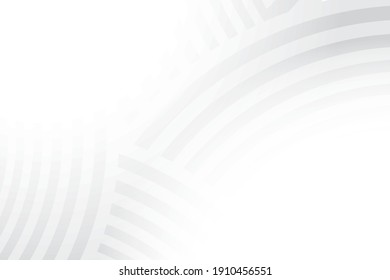 Abstract geometric white and gray color background with round shape. Vector illustration.