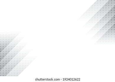 Abstract geometric white and gray color background with halftone effect. Vector illustration.