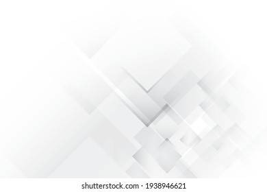 Abstrakter geometrischer, weißer und grauer Hintergrund mit rechteckigem Muster. Vektorgrafik.