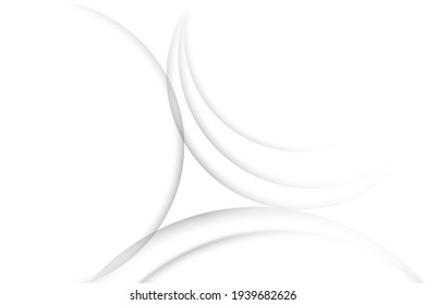 Abstract geometric white and gray color background with round shape. Vector illustration.