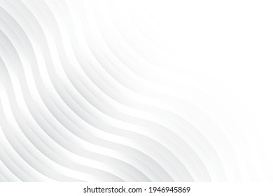 Abstract geometric white and gray color background, wavy pattern. Vector illustration.