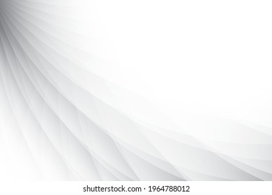 Abstract geometric white and gray color background, modern design with curve line pattern. Vector illustration.