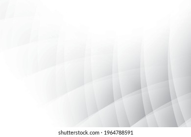 Abstract geometric white and gray color background, modern design with curve line pattern. Vector illustration.