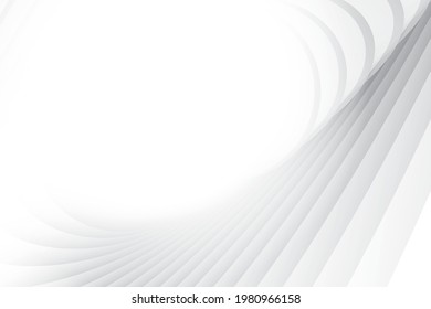 Abstract geometric white and gray color, modern design background with wavy shape. Vector illustration.