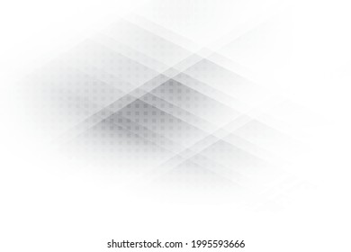 Abstract geometric white and gray color, modern design background with halftone effect. Vector illustration.