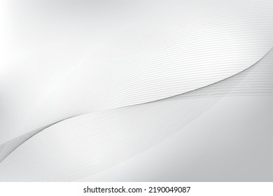 Abstract geometric white and gray color background with wavy shape modern stripes. Vector illustration.