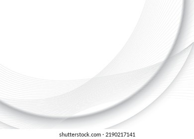 Abstract geometric white and gray color background with wavy shape modern stripes. Vector illustration.
