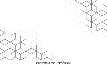Abstrakter geometrischer, weißer und grauer Hintergrund, Vektorgrafik. Hexagon geometrische Formen Banner für Hintergrundbilder.