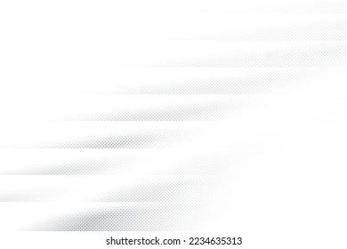 Abstract geometric white and gray color background with halftone effect, dot pattern. Vector illustration.