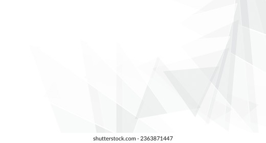 Abstract geometric white and gray color background, triangle shape pattern. Vector illustration.