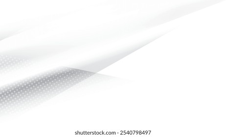Abstract  geometric white and gray color, modern design stripes background with dot pattern. Vector illustration.