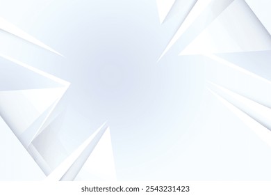 Abstract geometric white and gray color background with triangle shape. Vector, illustration.