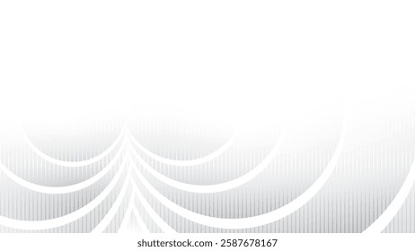 Abstract geometric white and gray color, modern design stripes background with straight lines, circle shape. Vector illustration.