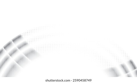 Abstract geometric white and gray color, modern design stripes background with curve lines and rectangle pattern. Vector illustration.