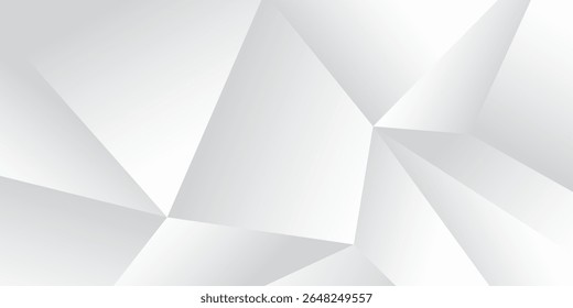 Abstract geometric white and gray color background, low poly pattern. Vector illustration.