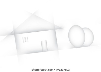 Abstract geometric white and gray color background. Vector, illustration.