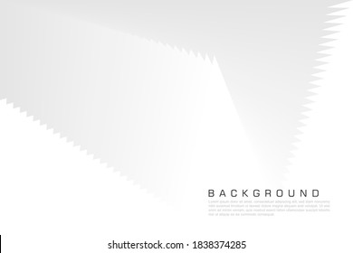 Abstract geometric white and gray colors background. Vector