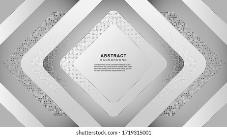 Abstract geometric white and gray curved line gradient Background. with space for concept design Technology and modern.
