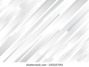 Abstract geometric white and gray diagonal stripes lines modern background. Vector illustration