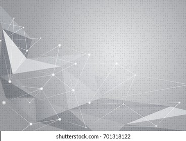 Abstract geometric white and gray with mash triangles, Perfect for business brochure, poster, leaflet, technology modern futuristic background. Vector illustration.