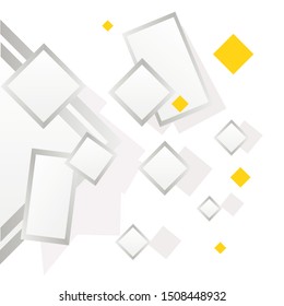 Abstract geometric white, gray, orange color background. Vector, illustration