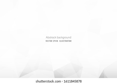 Abstract geometric white and gray polygon or low poly vector technology concept background. EPS10 illustration style design. 