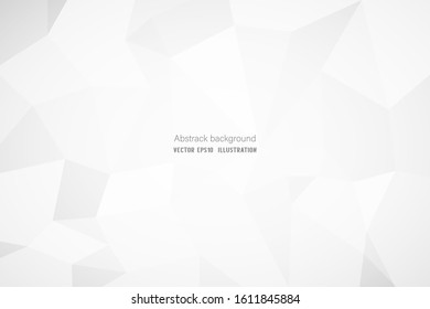 Abstract geometric white and gray polygon or low poly vector technology concept background. EPS10 illustration style design. 