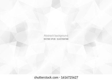 Abstract geometric white and gray polygon or lowpoly vector technology concept background. EPS10 illustration style design. 