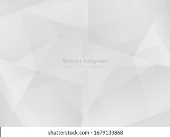 Abstract geometric white and gray polygon or low poly vector technology concept background. EPS10 illustration style design.