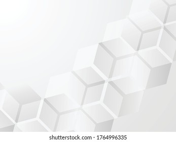 Resumen del fondo del concepto de tecnología vectorial geométrica, blanca y gris o baja. Diseño de estilo de ilustración EPS10.