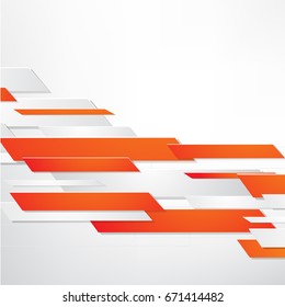 Abstract geometric White, gray and red color for text message with layer background, Business Concept, vector illustration