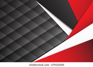 Abstract geometric White, gray and red color for text message with layer background, Business Concept, vector illustration