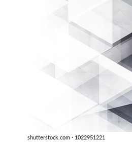 Abstractas geométrico blanco y gris con diseño moderno del espacio en el fondo gris claro plateado, Ilustración vectorial eps 10