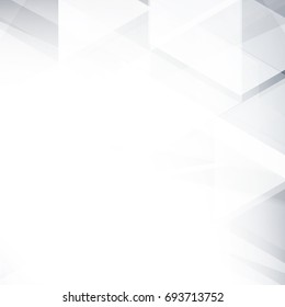 Abstract  geometric white and gray with space modern  design on Light  gray background, vector illustration