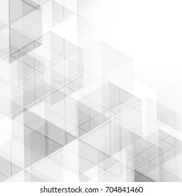Abstract  geometric white and gray with space modern  design on Light  gray background, vector illustration