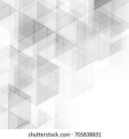 Abstract  geometric white and gray with space modern  design on Light  gray background, vector illustration