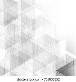 Abstract  geometric white and gray with space modern  design on Light  gray background, vector illustration