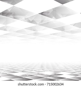 Abstract geometric white and gray with space modern design on Light gray silver background, vector illustration