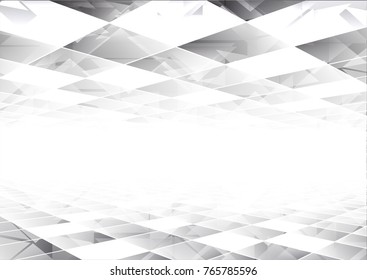 Abstract geometric white and gray with space modern design on Light gray silver background, vector illustration
