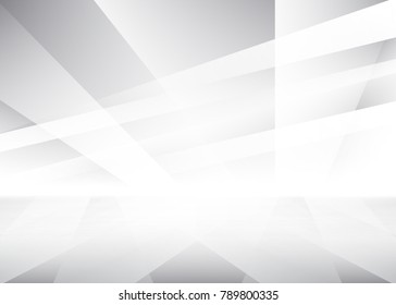 Abstract geometric white and gray with space modern design on Light gray silver background, vector illustration