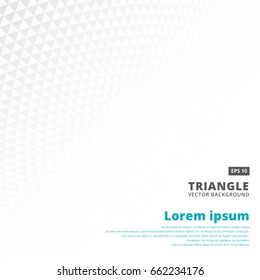 Fondo abstracto geométrico blanco y gris de la perspectiva del patrón triangular. Ilustración vectorial