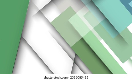Abstract geometric white and green color visual supply company background