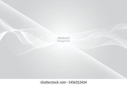 Abstract  geometric white Line, Wave Designed On Gray Background With Sample Text Area