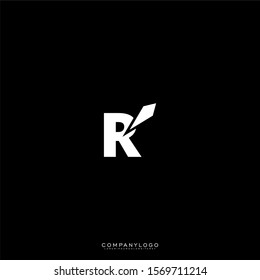 abstract geometric white monogram R logotype isolated on black background design concept.