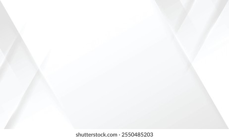 Abstract geometric white paper cut background design with light overlay for technology, futuristics banner, web, poster, wallpaper. Vector illustration.