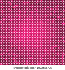 Abstract geometric white pink background. 
Pink circles or dots on white space. Random color. Shades of pink. Digital style.